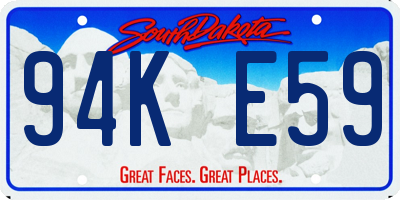 SD license plate 94KE59