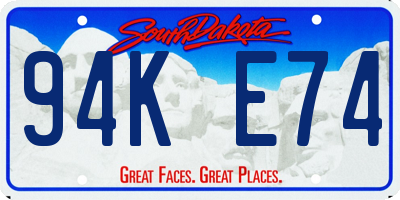 SD license plate 94KE74