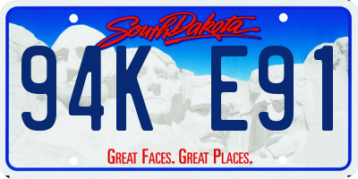 SD license plate 94KE91