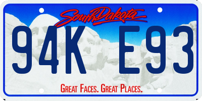 SD license plate 94KE93