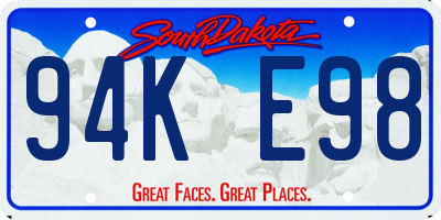SD license plate 94KE98