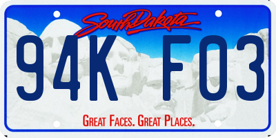 SD license plate 94KF03