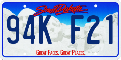 SD license plate 94KF21