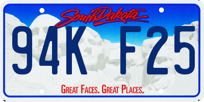SD license plate 94KF25