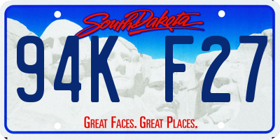 SD license plate 94KF27