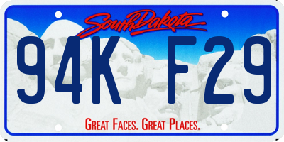 SD license plate 94KF29