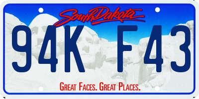 SD license plate 94KF43