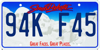 SD license plate 94KF45