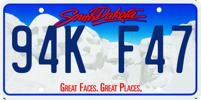 SD license plate 94KF47