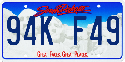 SD license plate 94KF49