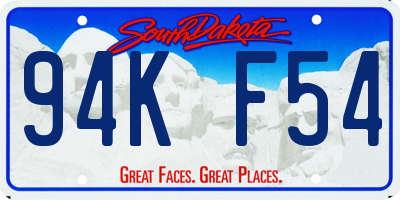 SD license plate 94KF54