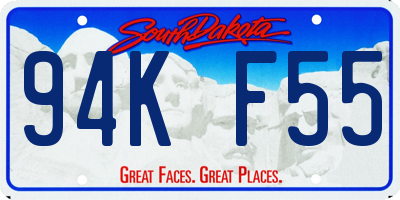 SD license plate 94KF55
