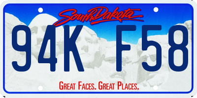 SD license plate 94KF58