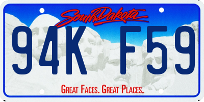 SD license plate 94KF59