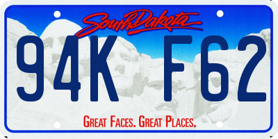 SD license plate 94KF62