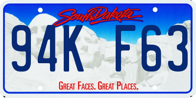 SD license plate 94KF63