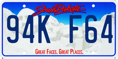 SD license plate 94KF64