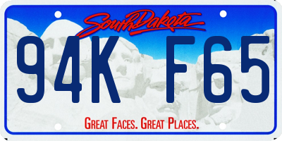 SD license plate 94KF65