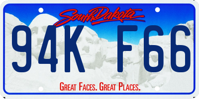 SD license plate 94KF66