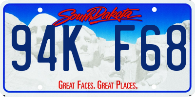SD license plate 94KF68