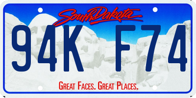 SD license plate 94KF74
