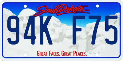 SD license plate 94KF75
