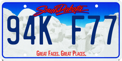 SD license plate 94KF77