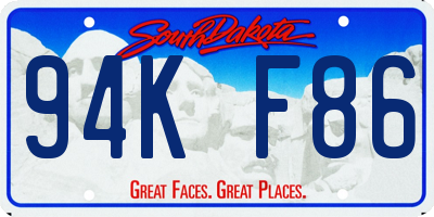 SD license plate 94KF86