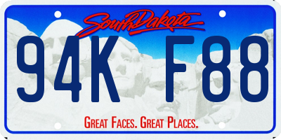 SD license plate 94KF88