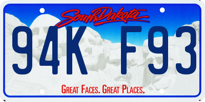 SD license plate 94KF93