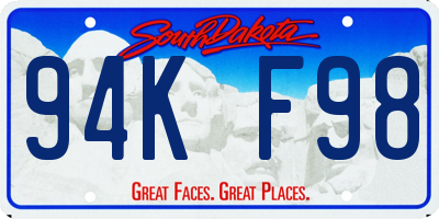 SD license plate 94KF98