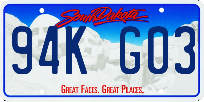 SD license plate 94KG03