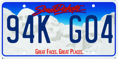 SD license plate 94KG04