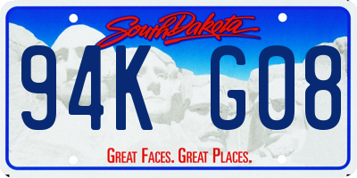 SD license plate 94KG08