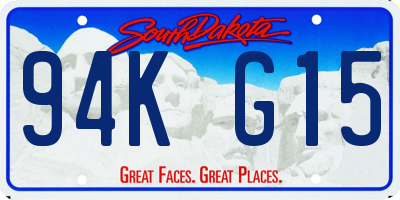 SD license plate 94KG15