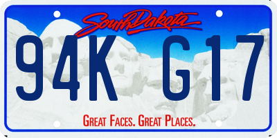 SD license plate 94KG17