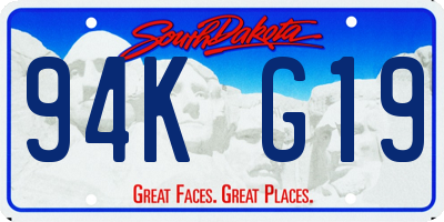 SD license plate 94KG19