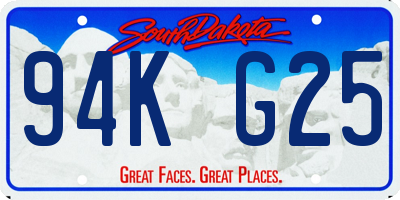 SD license plate 94KG25