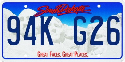 SD license plate 94KG26