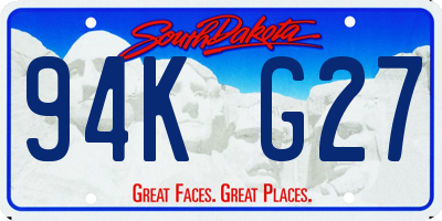 SD license plate 94KG27