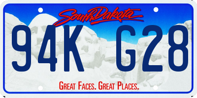SD license plate 94KG28