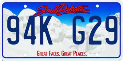 SD license plate 94KG29