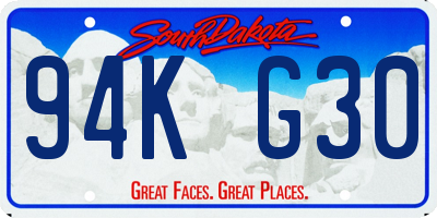 SD license plate 94KG30