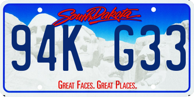 SD license plate 94KG33