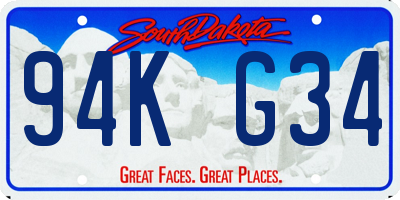 SD license plate 94KG34