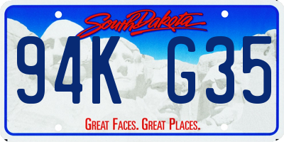 SD license plate 94KG35