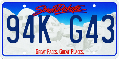 SD license plate 94KG43