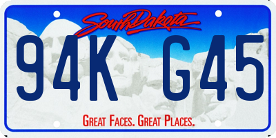 SD license plate 94KG45