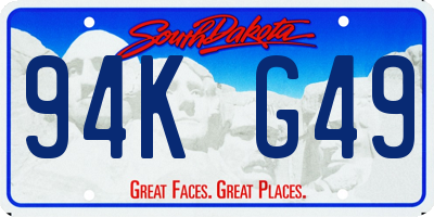 SD license plate 94KG49