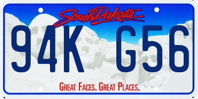 SD license plate 94KG56